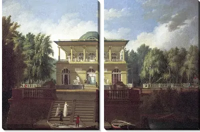 Вид на Строгановскую дачу в Петербурге (View of the Stroganov villa in St. Petersburg)