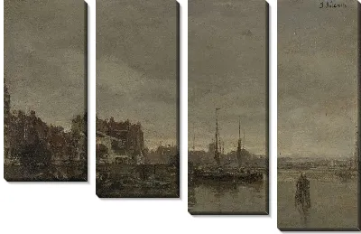 Картина  с мостом через Гелдерсе Каде в Амстердаме