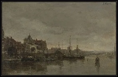 Картина  с мостом через Гелдерсе Каде в Амстердаме