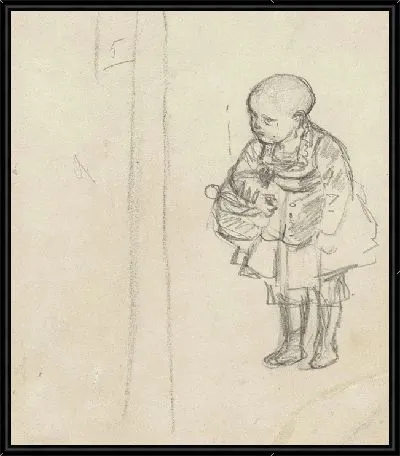 Картина Стоящий ребенок (с куклой?)