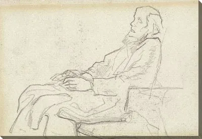 Сидящий старик, слева