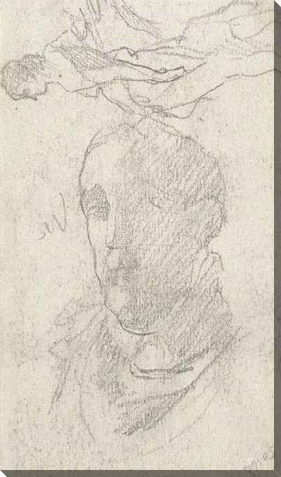 Картина Стоящая женщина и голова мужчины