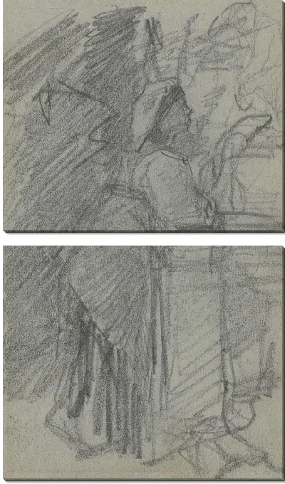 Картина Девушка опирается на перила