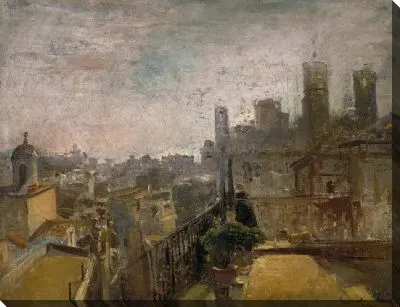 Вид на Барселону с крыши в Риера-де-Сан-Хуан