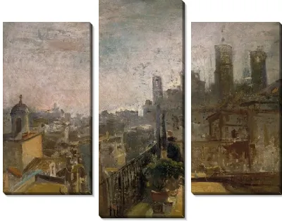 Вид на Барселону с крыши в Риера-де-Сан-Хуан