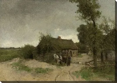 Картина Коттедж на грунтовой дороге