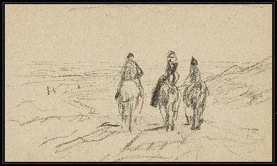 Картина Три всадника в дюнах