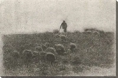 Картина Пастух с стадом овец №3