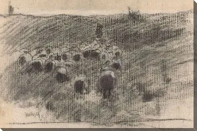 Картина Пастух с стадом овец №2