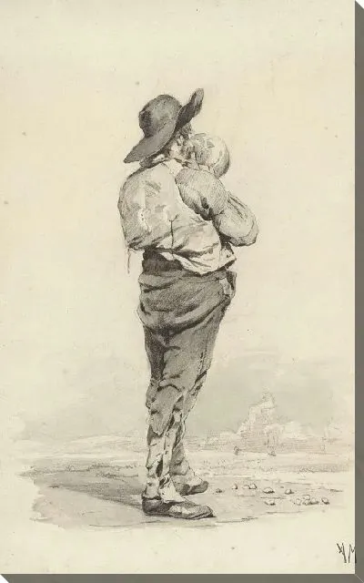 Картина Стоящий мужчина пьет из кувшина