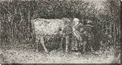 Картина Девушка с коровами