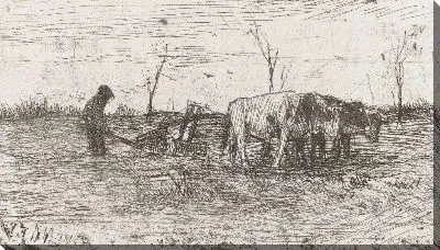 Картина Вспашка быков