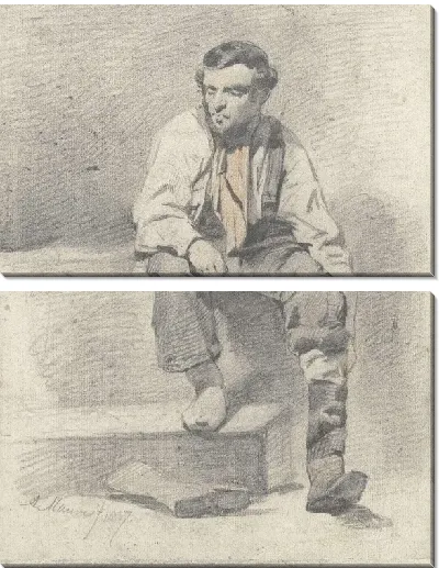 Картина Сидящий рабочий