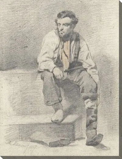 Картина Сидящий рабочий