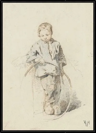 Картина Стоящий мальчик с обручем