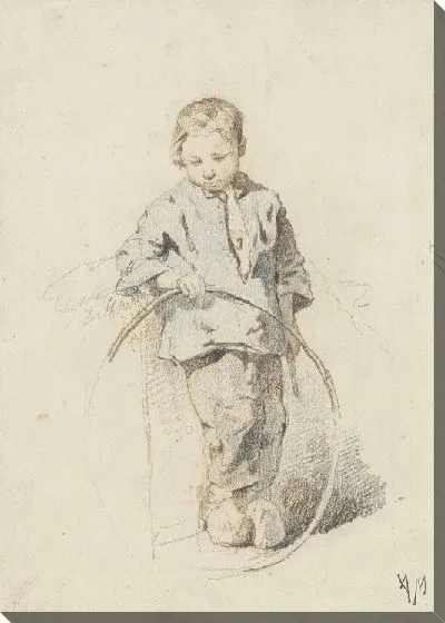 Картина Стоящий мальчик с обручем