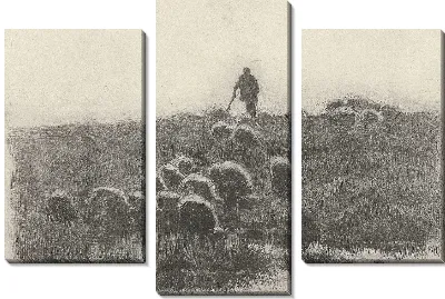 Картина Пастух с стадом овец