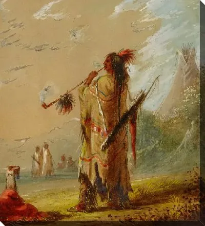 Картина Индейцы шошони курят