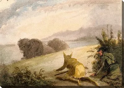 Картина Приближение буйвола под маской волка