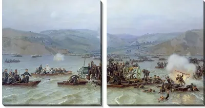Картина Переправа русской армии через Дунай у Зимницы (Crossing the Russian army over the Danube at Zimnitsa)