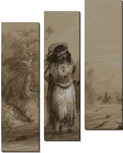 Картина Индийская девушка с папуасским переходом