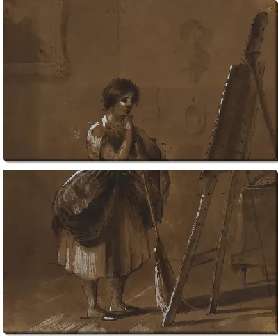 Картина Мастерская художника. Критик