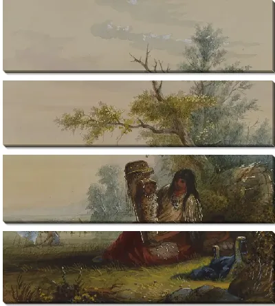 Группа индийских матери и детей