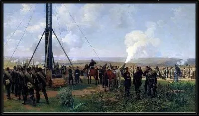 Картина Артиллерийский бой под Плевной. Батарея осадных орудий на Великокняжеской горе (The artillery battle at Plevna. The battery of siege guns to the Grand Mountain)
