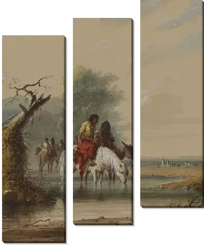 Картина Сцена на реке Большой Песчаный