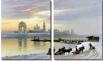 Картина Переправа через Ангару в Иркутске (Crossing the Angara River in Irkutsk)