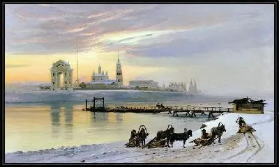 Картина Переправа через Ангару в Иркутске (Crossing the Angara River in Irkutsk)