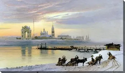 Картина Переправа через Ангару в Иркутске (Crossing the Angara River in Irkutsk)