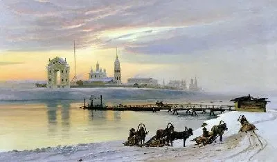 Картина Переправа через Ангару в Иркутске (Crossing the Angara River in Irkutsk)