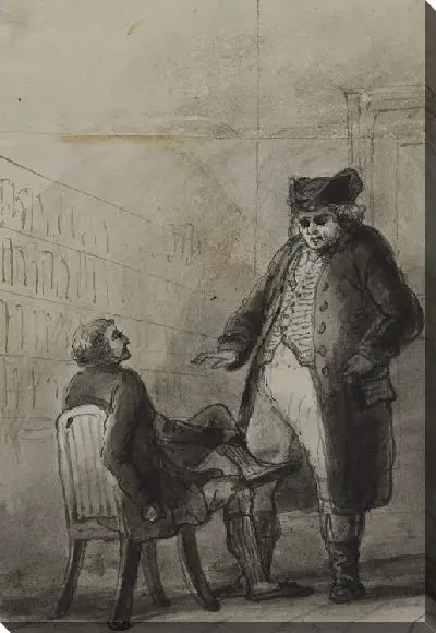 Картина Сэмюэл Джонсон и Томас Дэвис в книжном магазине (от Джеймса Босвелла, Жизнь Сэмюэля Джонсона, 1791)