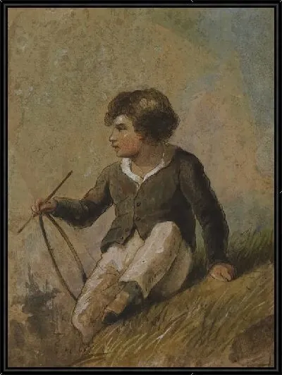 Картина Мальчик с обручем и палкой