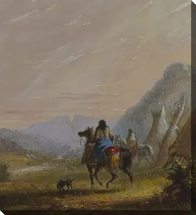 Картина Индийские женщины на лошадях в окрестностях скал