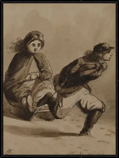 Картина Улица Эскиз. Бой Галантность