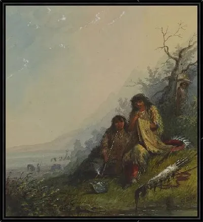 Картина Индийская женщина делает платье войны