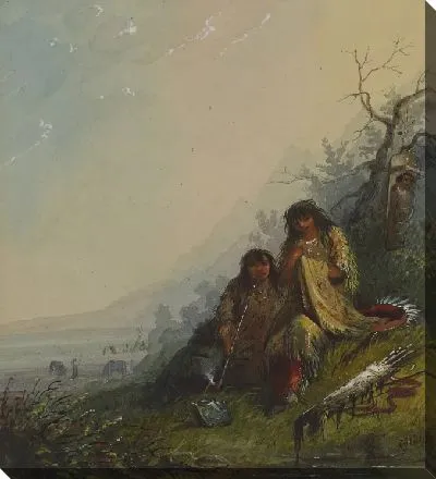 Картина Индийская женщина делает платье войны