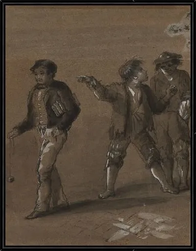 Картина Мальчик с Йо-Йо, передающий двух других мальчиков