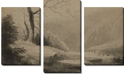 Картина Вид на ручей и горы