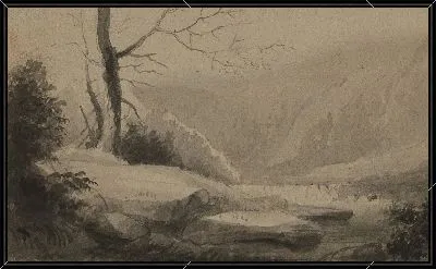 Картина Вид на ручей и горы