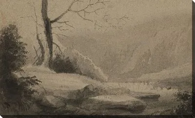 Картина Вид на ручей и горы