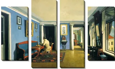 Картина В комнатах. Гостиная с колоннами на антресолях (In the rooms. Living room with columns in the attic)