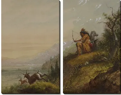 Картина Индийская стреляющая антилопа Пауни