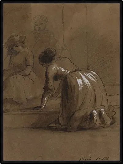 Картина Улица Эскиз. Стиральная Шаги.