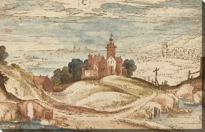 Картина Пейзаж с замком на холме