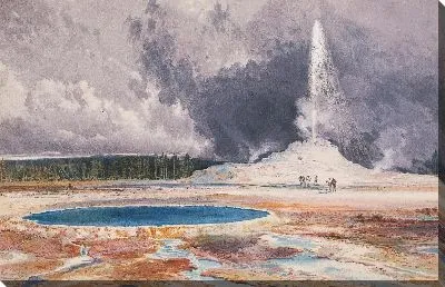 Картина Замок Гейзер, бассейн Верхнего Гейзера, Йеллоустонский национальный парк