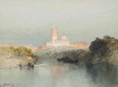 Картина Гасиенда на реке Лерма, Сан-Хуан, Мексика