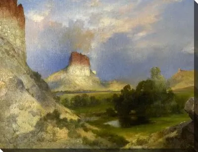 Картина Утесы зеленой реки при лунном свете